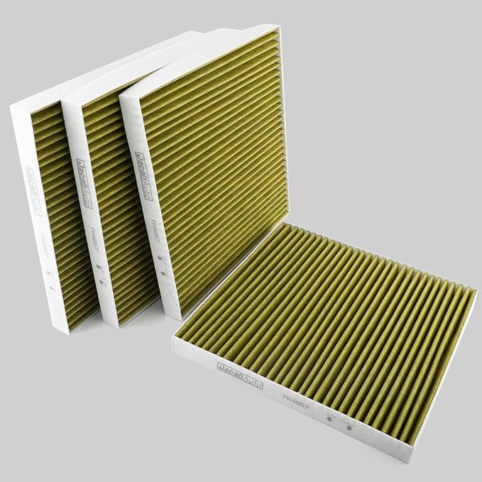 4pcs Activated Carbon Cabin Air Filter Set for Freightliner Cascadia Century Class Columbia Coronado, for Freightliner 122SD; Replace PA4857, P609422, BOA91559, abp n10g 91559