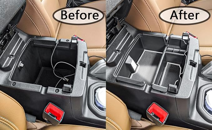 Front Under Seat Storage Organizer + Center Console Hidden Box + White Center Console Organizer for 2018-2026 Wrangler JL JLU & 2020-2026 Gladiator JT Accessories (Manual Seat Only)
