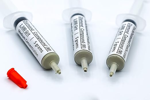 TechDiamondTools Kit of 3 Diamond Polishing Compound Polishing Paste USA Made 1500 3000 5000 Grit for Marble Glass Metal Rock Jewelry Resin Silver Gemstone with 25% of Diamond Powder