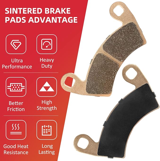 Upgrade Left & Right Rear Brake Calipers & Pads Sintered for Polaris RZR-4-900 Ranger Crew 570/700/800-6x6/900/1000/Diesel MVRS 700/800