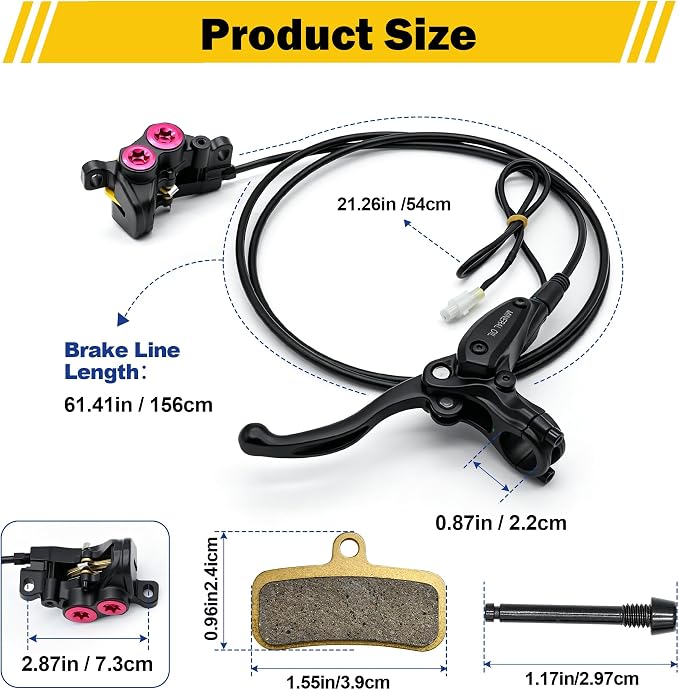 Rear Hydraulic Brake Kit & Brake Caliper Master Cylinder Assembly for Surron Light Bee X Segway X160 X260 Talaria Sting MX3/R MX4/XXX Electric Dirt Bike Parts