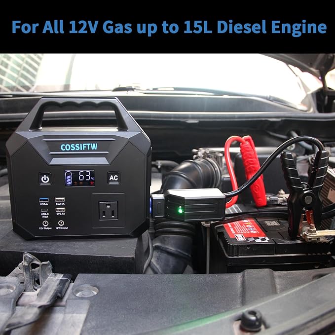 10000A Heavy Duty Jump Starter AC 200W Generator 130wh Jump Booster PD 60W Two-Way Fast-Charging The Most Multi Functions & Heavy Duty Jump Starter (Apply for All Cars & Trucks)