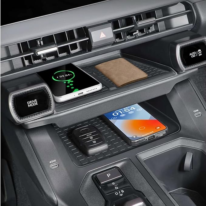 4PCS Center Console Accessories for Toyota RAV4 2026, Center Console Organizer+Cup Holder Insert+Wireless Charging Anti-Slip Mat