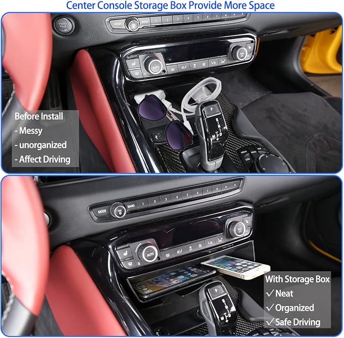 Fit for Toyota Supra GR A90 A91 MK5 2019-2026 Center Console Storage Box, ABS Console Storage Tray Organizer, Auto Interior Storage Accessories