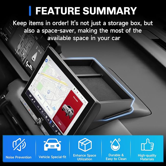 SXCY for 2026 Toyota RAV4 Dashboard Organizer Tray [Only for LE/XLE Premium/Woodland/SE 10.5-in] for 2026 Toyota RAV4 Accessories Screen Back Console Tray 2026 RAV4 Behind Dash Console Organizer