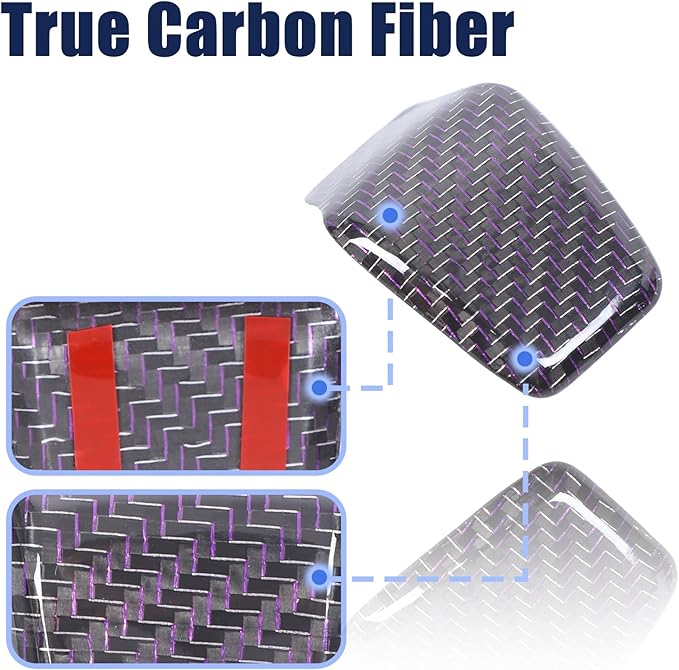 Carbon Fiber Central Steering Wheel Trim Strip Compatible with Alfa Romeo Giulia Stelvio Tonale 2020 2021 Steering Wheel Bottom Decoration Panel Cover Auto Accessories (Golden Silk Purple)