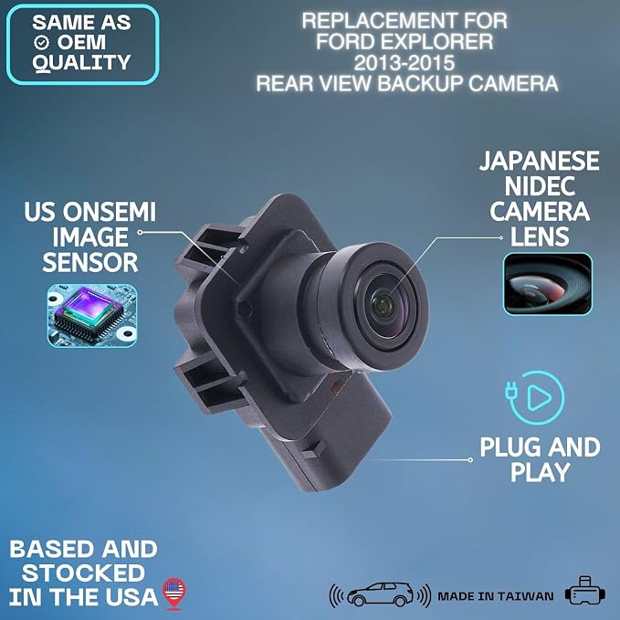 Backup Camera for 2013-2015 Ford Explorer | Replaces OE part EB5Z-19G490-A DB5Z-19G490-A EB5T-19G490-AA, reverse assist backup monitor high definition hd video sensor