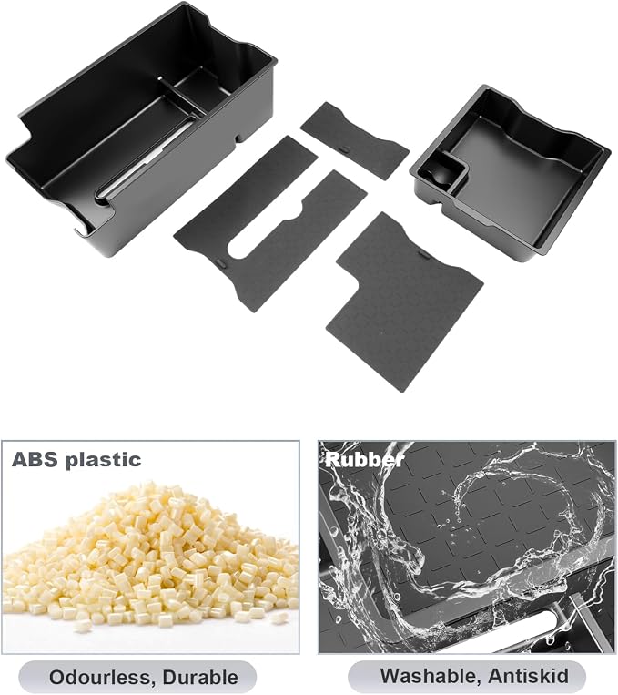 SKTU 2Pack for 2026 Toyota RAV4 Center Console Organizer 2026+ RAV4 (LE/SE/XLE Premium/Woodland/XSE/Limited) Double Layers Center Console Tray 2026 RAV4 Accessories ABS Tray with Coin Holder