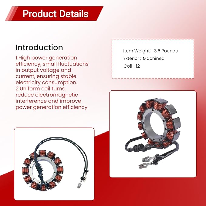 Stator Fit for Harley Davidson Electra Glide 1999-2001,Road Glide 1999-2001,Road King 1999-2001,OEM 2998799 29987-99A 2998799A 29987-99B 2998799B