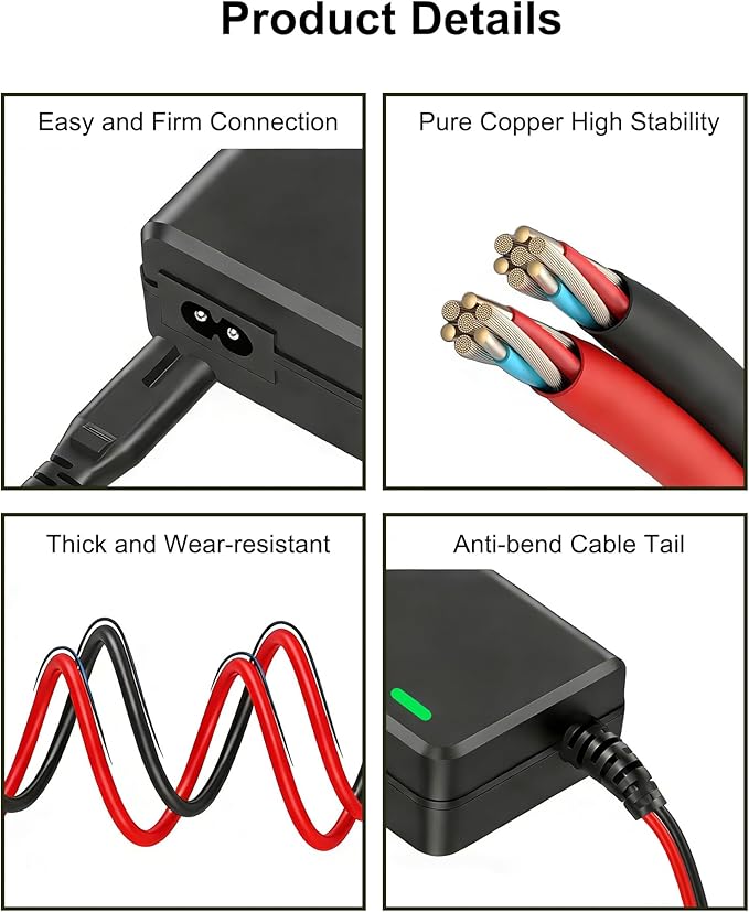 WUKUR 14V Charger Cable for NOCO Boost UltraSafe Jump Starter Compatible with NOCO GB70 GB150 GB250+ GB251+ GB500 GB500+ NOCO Boost UltraSafe Portable Lithium Jump Starter Battery Power Adapter Set