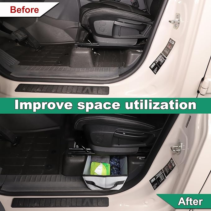 Under seat Storage Bag for Ineos Grenadier 2020-2025 Accessories Oxford Cloth Tool Organizer Box Under Front Seat, Underseat Hidden Bag Organizer Tray Drawer Bin with Anti-slip Handle (Grey)
