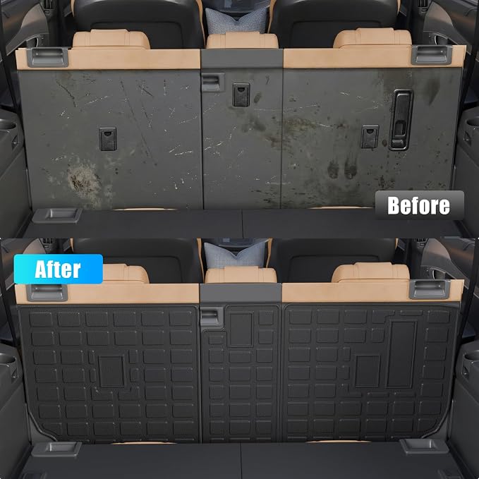Back Seat Cover Compatible with 2010-2024 Toyota 4 Runner 7 Seat Kick Mats TPE All Weather Back Seat Cover Protector 2023 4Runner 7-Seater Accessories (2nd Row Backrest Mats)