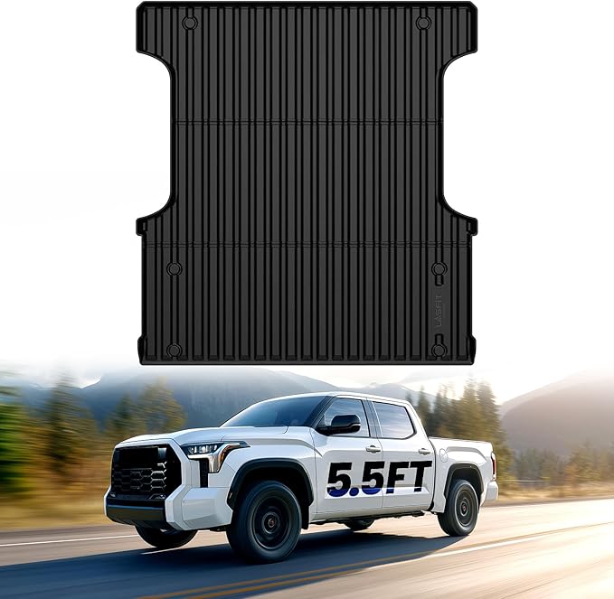 LASFIT Bed Mat for Toyota Tundra 2022-2026 5.5FT/5.5' Truck Bed, All Weather 5.5 FT Bed Liner for Toyota Tundra 2026 2025 2024 2023 2022 Accessories TPE Trunk Mat Cargo Mat (Not Fit Drop-in Liners)