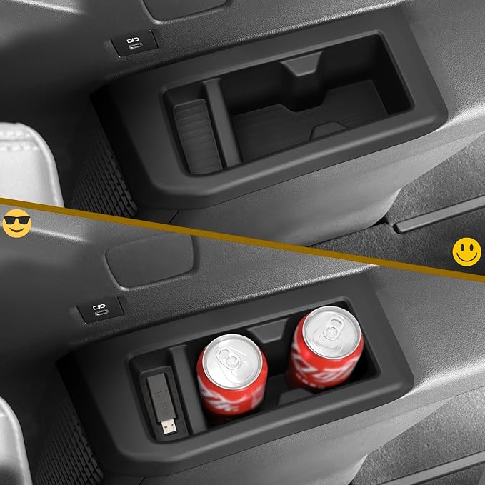 2 Pack Rear Cup Holder Inserts for Toyota Land Cruiser 1958 250 LC250 Prado Accessories 2025 - Third Row SUV Trunk Cup Holder Liners - Protector Cup Drink Coaster Black Car Interior Accessories - TPE