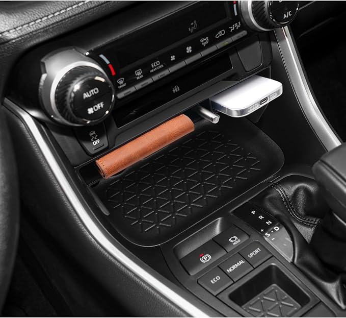 LUWU for 2025 Toyota RAV 4 Accessories Compatible with 2019 2020 2021 2022 2023 2024 2025 Toyota RAV 4 Front Center Console Organizer Armrest Console Secondary Storage Box Insert Tray ABS Material