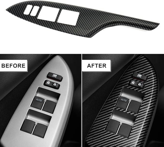 13 Pcs Carbon Fiber Interior Trim Cover Kit Compatible with Toyota Corolla 2009 2010 2011 2012 2013, AC Air Vent Cover Window Lift Switch Panel Cover Gear Shift Panel Cover