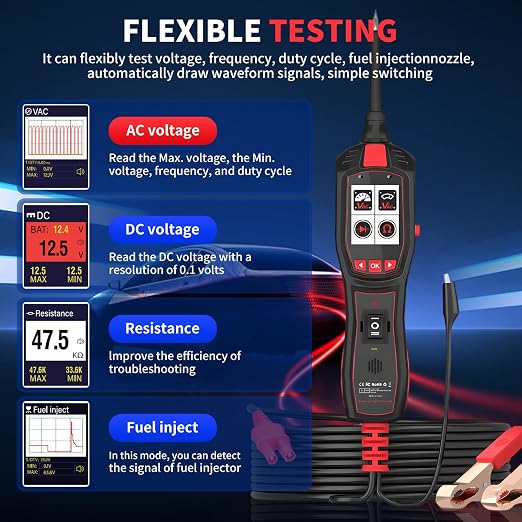 P150 Automotive Circuit Tester, 6-30V Power Circuit Probe Kit, Car Electrical Diagnostic Tool with AC/DC Voltage Test, Component Activation, Short Circuit Locator for 12V 24V Vehicles