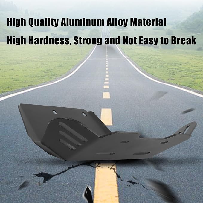 Motorcycle Skid Plate Replacement for Yamaha TW200 1987-2025 Under Engine Protection Aluminum Bash Plate(Black)