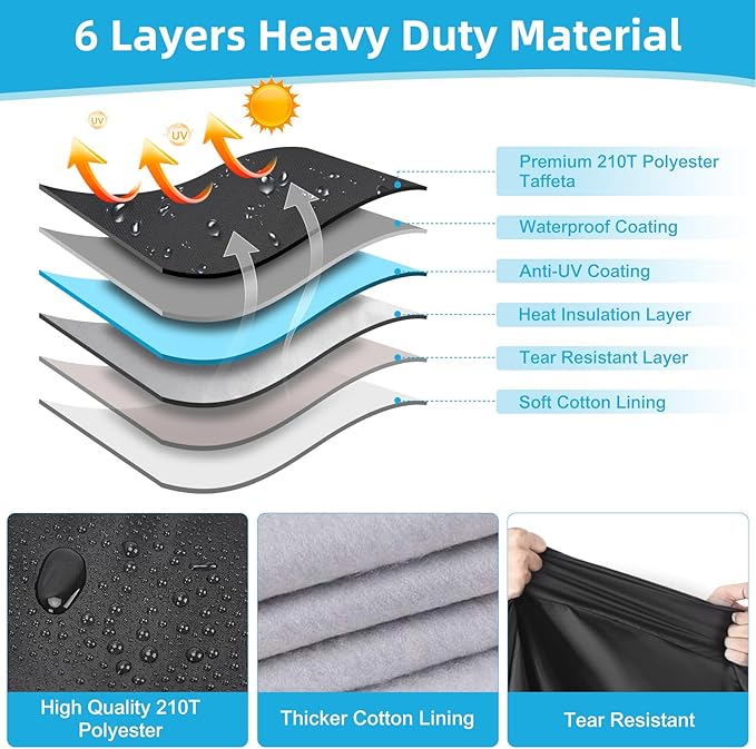 Motorcycle Cover Waterproof for Touring Models Road King/Road Glide/Street Glide/Electra Glide, Heavy Duty Sun UV Rain Snow Outdoor Protection Motorbike Cover with Soft Cotton Lining & Lock Hole