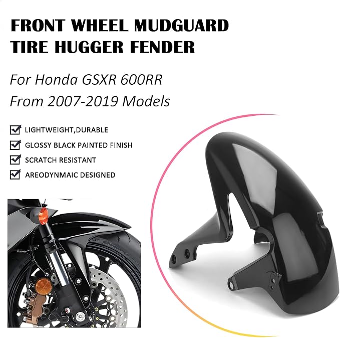 Front Fender, For Honda CBR 600RR 2007-2019, Motorcycle Mudguard Protector Splash Guard Fit Fairings Kit Parts (Carbon Fibre Texture)