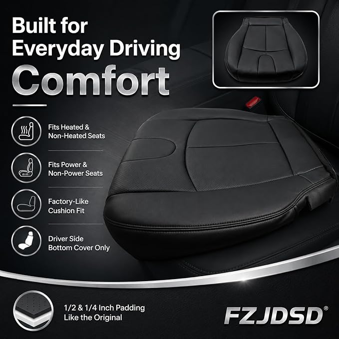 FZJDSD 2PCS Graphite Black Driver & Passenger Side Bottom Perforated Microfiber Leather Replacement Seat Covers Compatible with Infiniti G37 Sedan Coupe 2008-2013 Heated Seat Compatible
