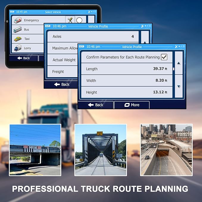 GPS Navigation for Car Truck Navigator Latest Maps 7 Inch Touch Screen Vehicle GPS Commercial Trucker Navigation Voice Speeding Warning Free Lifetime Update of World Maps