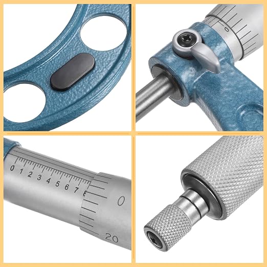 HARFINGTON Outside Micrometer 0-1" 1"-2" 2"-3" 3"-4" 4"-5" 5"-6" Measuring Tool 0.0001" Graduation 6in1 Set