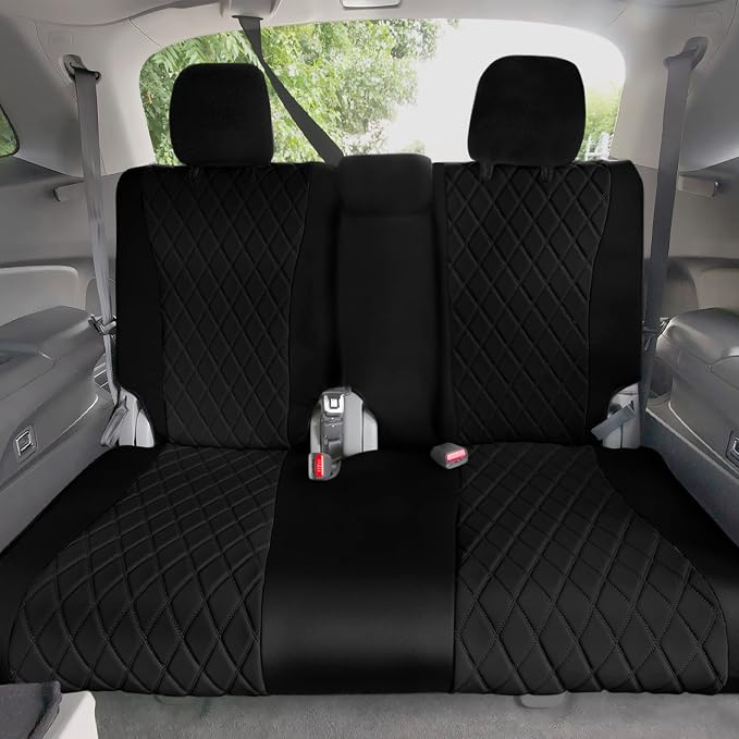 FH Group Custom Fit Car Seat Covers Specifically Made for 2016–2022 Honda Pilot, 3rd Row Set Black Ultraflex Neoprene, Waterproof Car Seat Cover, Honda Accessories