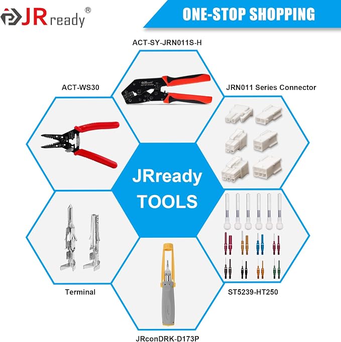 JRready DAP-D173 Molex Pin Extractor Mini Fit Jr Extraction Tool Electrical Pin Removal Tool + ST6519 Mini-Fit Jr Pin Connector Kit Wire Automotive Electrical Male Female Connector 18-24AWG