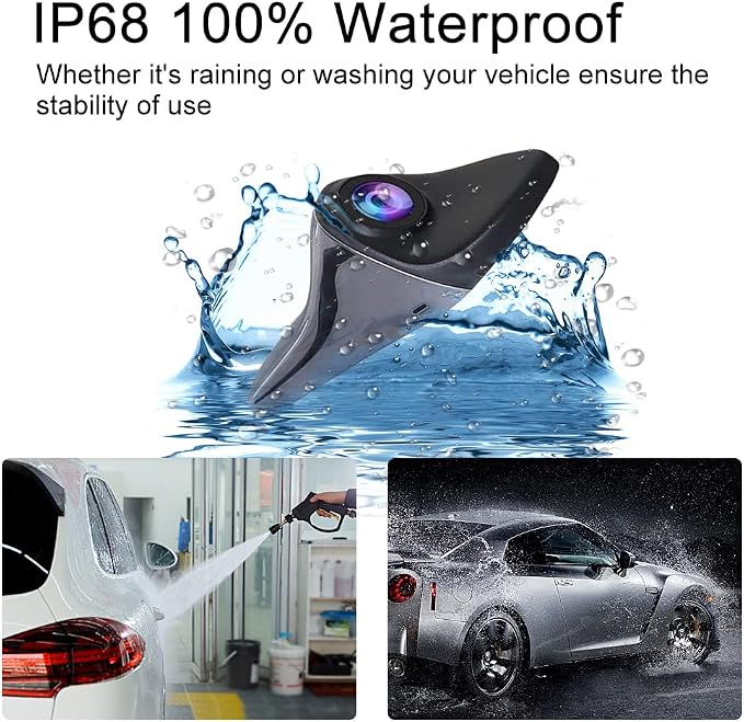 Side View Camera 5 inch HD Surveillance System, IP68 Waterproof Blind spot Camera with HD LCD Screen Parking Assistance System, Black