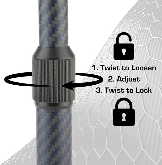 Bulletpoint Mounting Solutions Extension Arm 8"-10.5" Carbon Fiber + Kevlar Telescoping Dual Socket Fits 20mm Attachment Ball