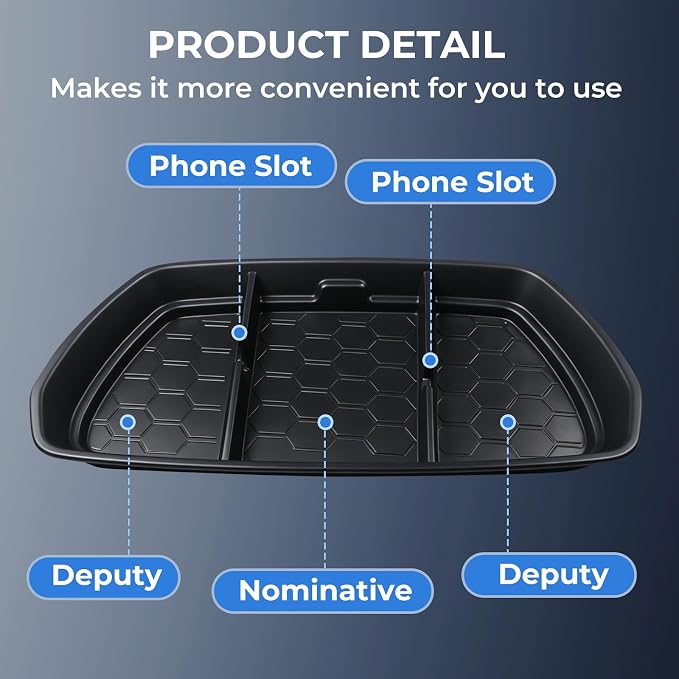 Dashboard Storage Tray Dash Organizer for Nissan Frontier 2024 2023 2022 (Not for 2025 2026), Interior Accessories Center Console Storage Box for 2022-2024 Frontier, Black