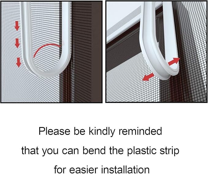 NeatiEase Adjustable DIY Magnetic Window Screen Max 55InchH x 36InchW Fits Any Size Smaller with White Frame Fiberglass Mesh