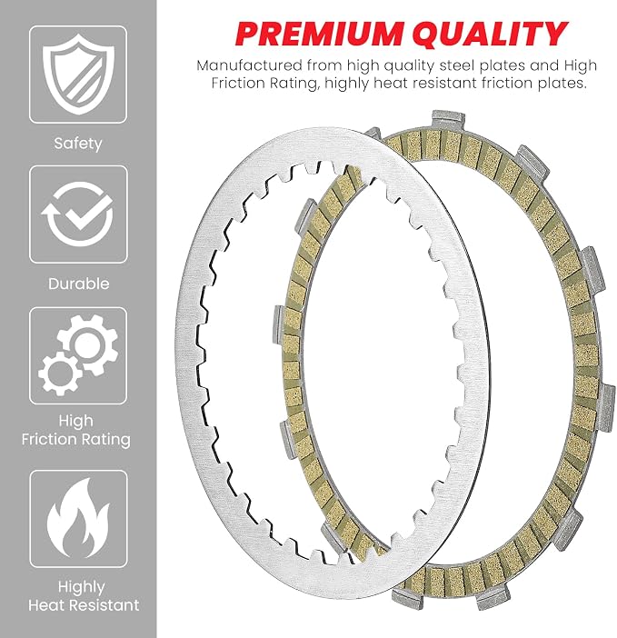 Clutch Kit Disc Friction Steel Plates compatible with Harley Davidson Twin Cam Touring Dyna Softail Models 1997-2017, Replace of P/N 37980-10 307-30-10013