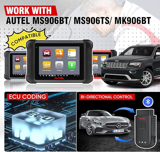 Autel MaxiSYS VCI100 Wireless Diagnostic Interface, 2026 MaxiVCI VCI V100 Car Communication Interface, OBD2 Connector Adapter Dongle, Compatible for Autel Scanner MS906BT MK906BT MS906TS