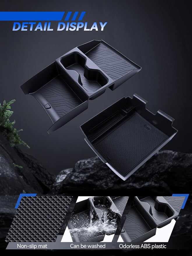 for Tucson Center Console Organizer+Lower Console Storage 2Pcs 2025-2026 Hyundai Tucson(Limited)/Tucson Hybrid Accessories Armrest Tray(ONLY Fit 2025 2026 Tucson with Electronic Shift)