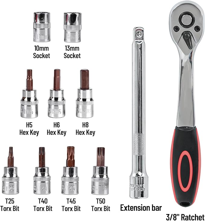 Z8 Tube Half Doors Removal Tool Kit Compatible with Jeep Wrangler JK JL Gladiator JT Bronco,Torx Tools Set Socket for Removal of Tubular Half Doors/Other Hardware Devices