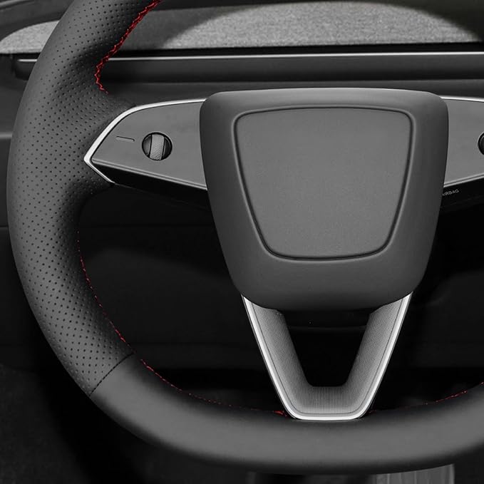 MEWANT Hand Stitching Steering Wheel Cover for Tesla Model 3 Highland 2025 Model Y Juniper DIY Steering Wheel Protector