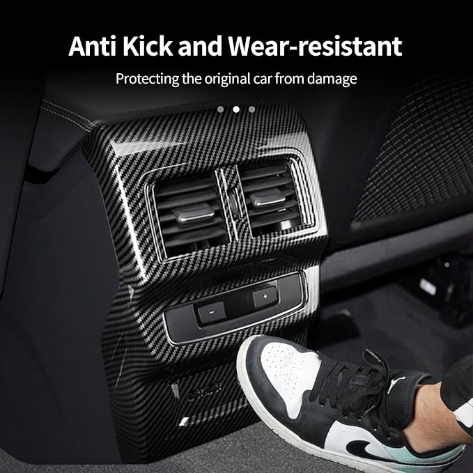 Rear Air Outlet Vent Frame, Rear Anti-Kick Panel Cover Compatible with Audi Q5 2021-2025, Rear AC Anti-kick Frame for Audi Q5 Sportback, Rear Air Conditioner Vent Outlet Frame Protection