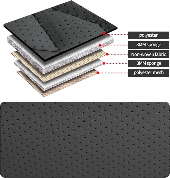 GXT Deluxe Faux Leather Full Coverage Car Seat Cover Anti-Slip Universal Fits for Sedans SUV Pick-up Truck with Headrests,Interior Accessories(Dark Grey)
