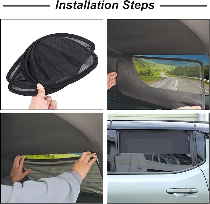 Car Side Window Shades Compatible with Hummer EV Accessories 2024 2025 2026 Side Window Sun Shades Glare and UV Rays Protection Car Camping and Napping Curtains (Rear Window)