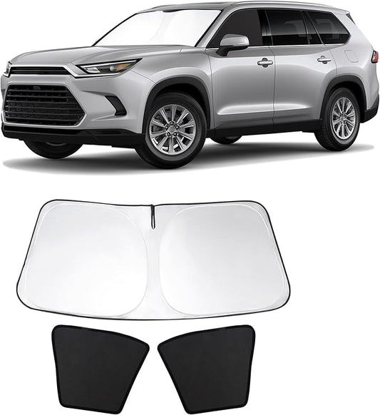 3PCS Car Window Shades Front Windshield Sun Shade Foldable Window Shade Custom Fit for Honda Odyssey 2018-2024 Accessories Car Shades for Front Windows Anti-UV Rays Block Heat