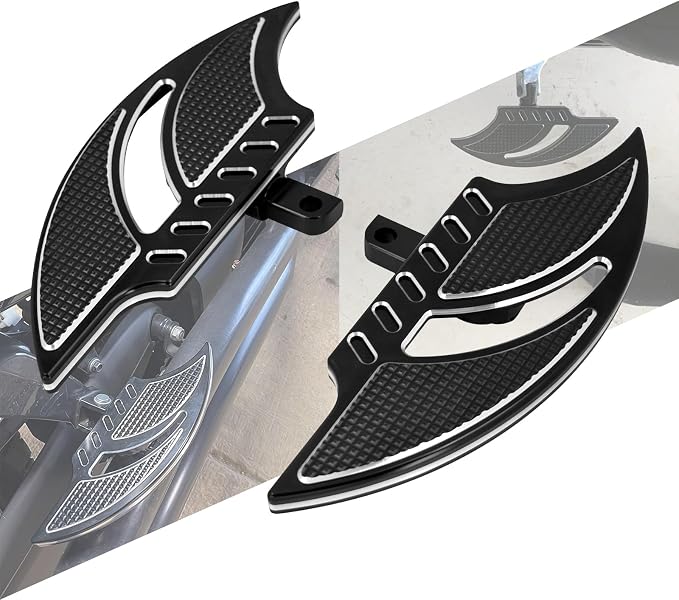 Passenger Footboards Rear Floorboards Male Mount Foot Pegs CNC Cut Fit For Harley Sportster Touring Road King Road Glide Electra Glide Street Glide Dyna (Black)