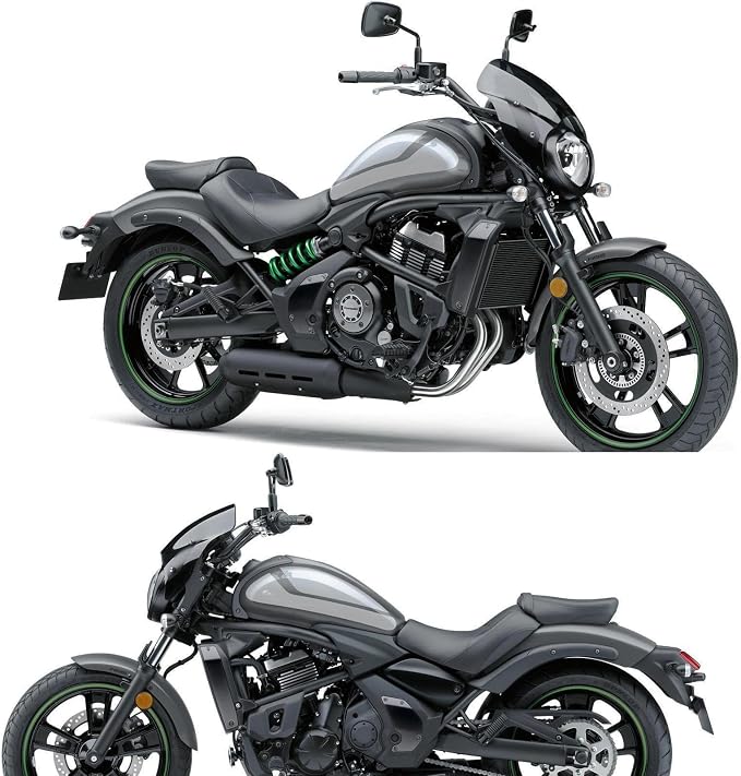 Motorcycle Windshield Fairing Set Wind Deflector Windscreen Mount Kits Fits for Kawasaki S650 Vulcan S ABS SE Cafe EN650 VN650 2015-2025 Smoky Gray