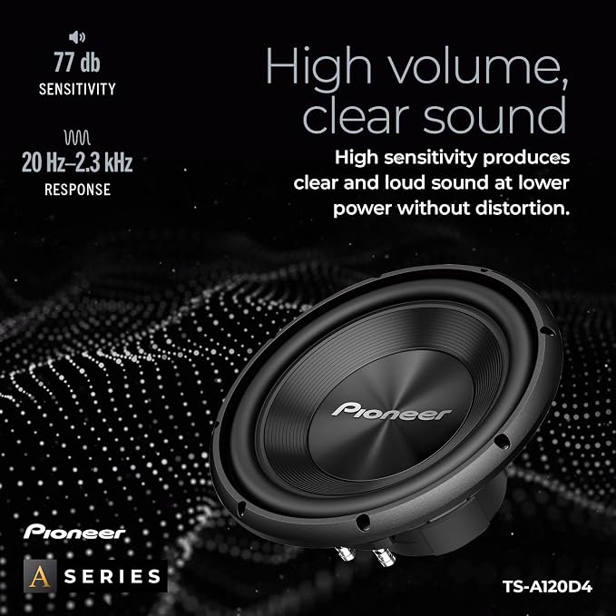 PIONEER A-Series TS-A120D4 12” Subwoofer – 1500W Max, Flexible Wiring, Powerful Bass Output