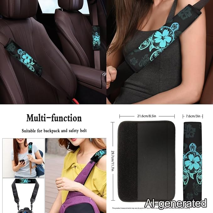 Blue Turtle 12 Pack Car Seat Covers Full Set Steering Wheel Cover Car Center Console Cover Protector Cars Seat Belt Covers Hand Brake Cover Universal Fit for Cars SUV
