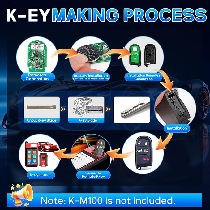 Autel IKEYCR5TPR 5 Buttons Blank 2025 New Kё-y Fob proğrammable Compatible with Vehicle Systems Using 315/415 MHz Ultra-Long Range OE-Quality for Chrysler-Dodge-Style Kё-y Replacement