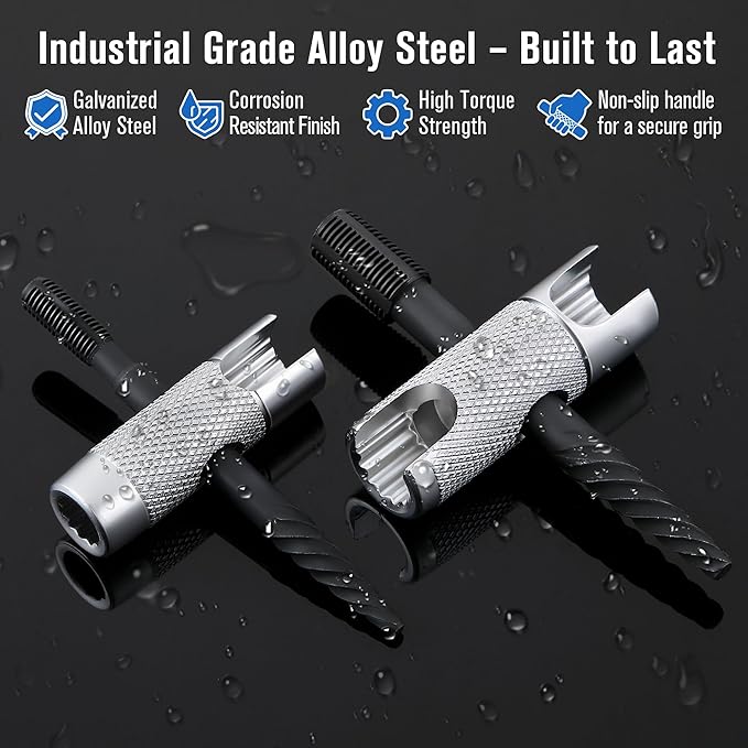 Feekoon Grease Zerk Fitting Tool All in One Grease Fittings Assortment with Removal Tool Fit 1/4"-28 SAE, 1/8"-NPT, M10x1 M8x1 and Hex Size 3/8" 5/16" 7/16" for Install, Remove, Rethread
