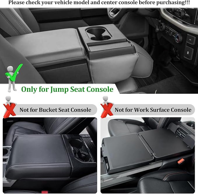 JDMCAR Front Center Seat Headrest Organizer and Underseat Storage Organizer Compatible with 2015-2026 Ford F150 F250 F350 F450 F550 F650 Accessories