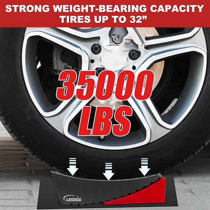 2Packs RV Leveling Blocks System Kit Camper Leveling Blocks for RVS Trailer with Carrying Bag, Anti-Slip Mats, T Bubble Level Up to 35000 LBS Red